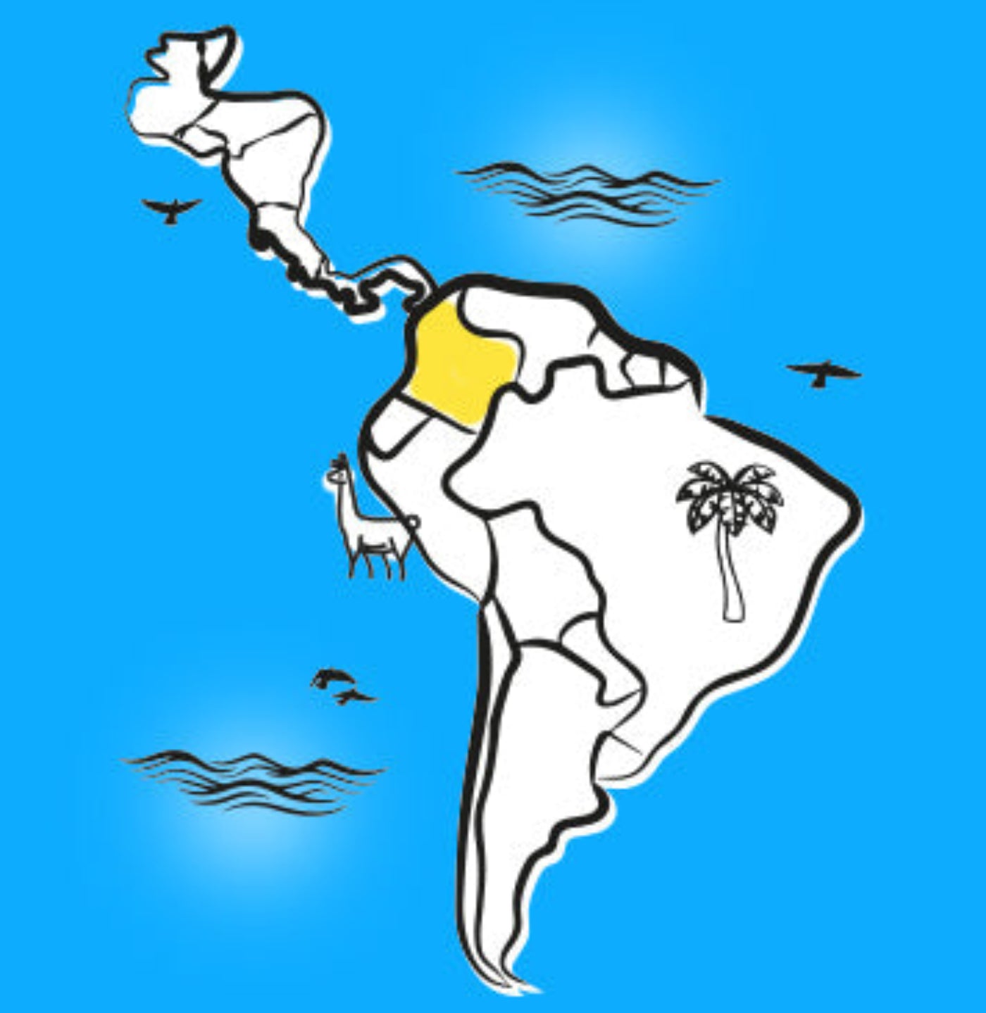 Map of Latin America - Colombia